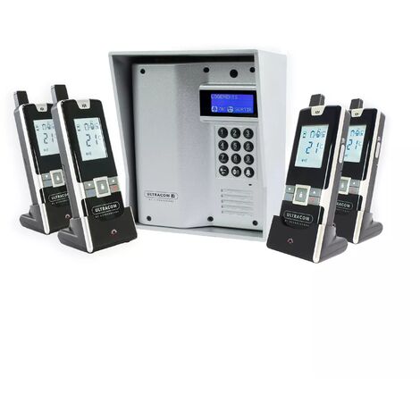 Interphone autonome 100% sans-fil longue distance (600m de portée) - UltraCOM3 + 4 combinés "SIMPLE À INSTALLER"