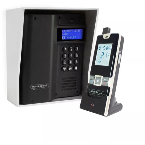 Interphone autonome 100% sans-fil longue distance (600m de portée) - UltraCOM3 + combiné "SIMPLE À INSTALLER"