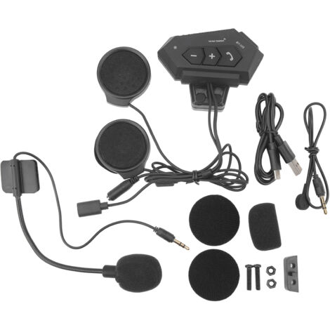 Interphone Bluetooth Moto 2000mAh Étanche Casque Communication Sans Fil pour Motos