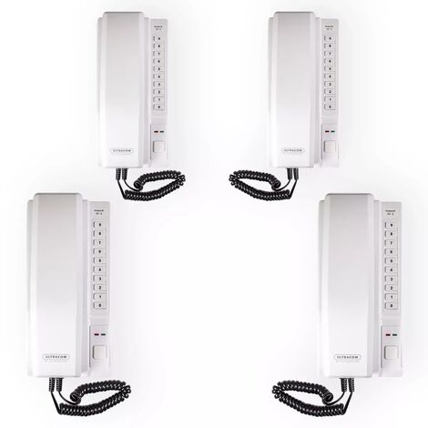 Interphone de bureau sans-fil 800 mètres - 4 Stations d'appel alimentées et/ou autonomes