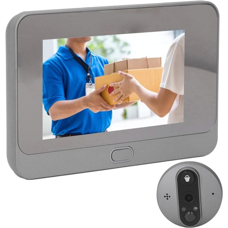 Rapanda - Interphone et visiophone,Visionneuse Numérique Judas, 4,3 Pouces hd Vision Nocturne lcd 160° Angle de Vision Caméra de Sonnette