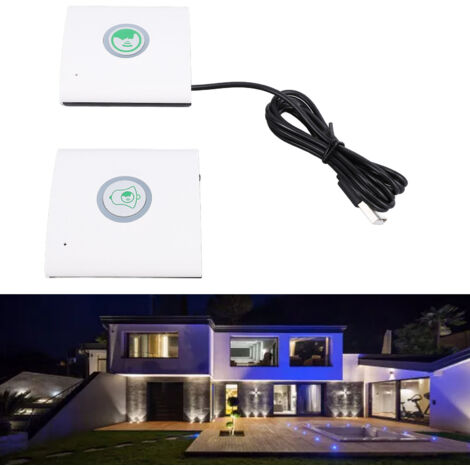 Interphone Portatif USB Rechargeable Son Adaptable Long Range Domaine Interphone Wireless Kit Blanc ABS 1200mAh Maison Appartement Bureau 2 Kit