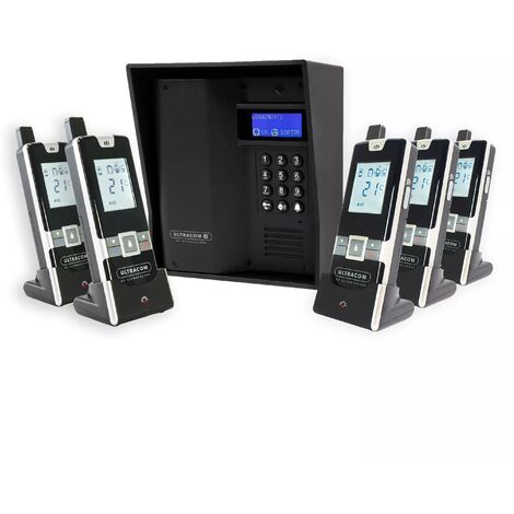 Interphone sans-fil ouverture gâche / portail via combiné - UltraCOM3 + visière noire + 5 combinés