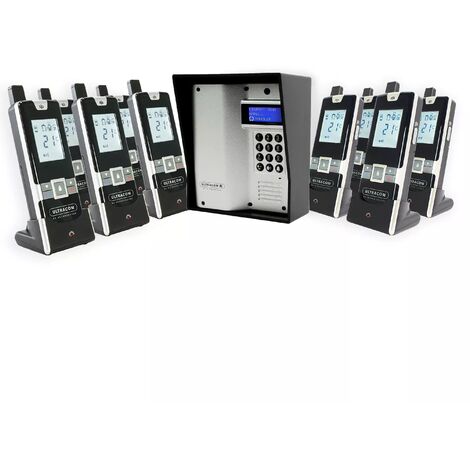 Interphone sans-fil ouverture gâche / portail via combiné - UltraCOM3 + visière noire + 9 combinés