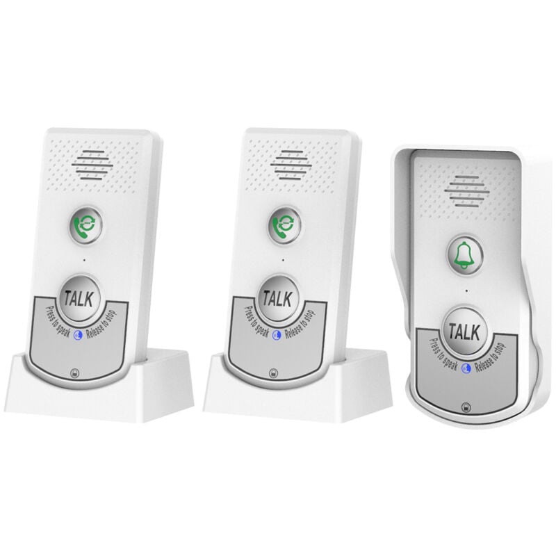 Lifcausal - Interphone sans fil rechargeable intelligent pour la maison, communication bidirectionnelle en temps réel, 3 niveaux de volume, longue