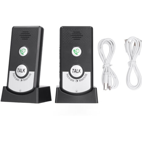 Interphone sans fil vocal intelligent pour soignants et personnes handicapées, sonnette de porte bidirectionnelle noire
