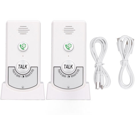 Interphone sans fil vocal intelligent pour soignants et personnes handicapées, sonnette de porte blanche à double communication