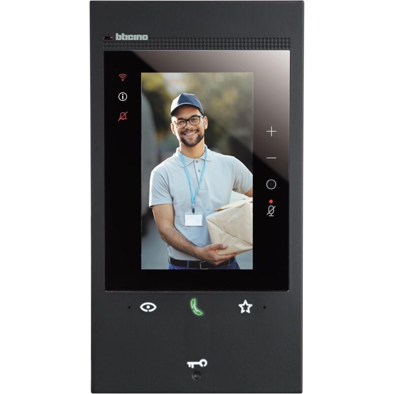 Interphone vidéo connecté 2 fils Wi-Fi Moniteur Classe 300EOS noir Bticino 344884