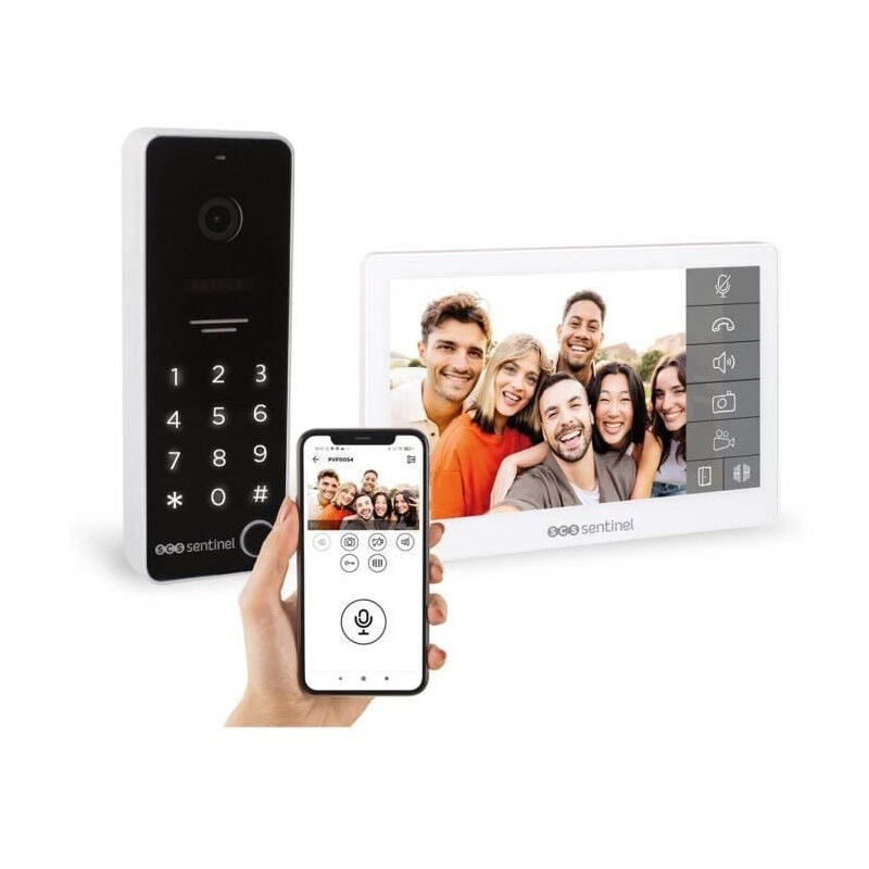 Interphone vidéo connecté avec clavier a code Scs Sentinel CodeVisio Wi-Fi - 6 mélodies