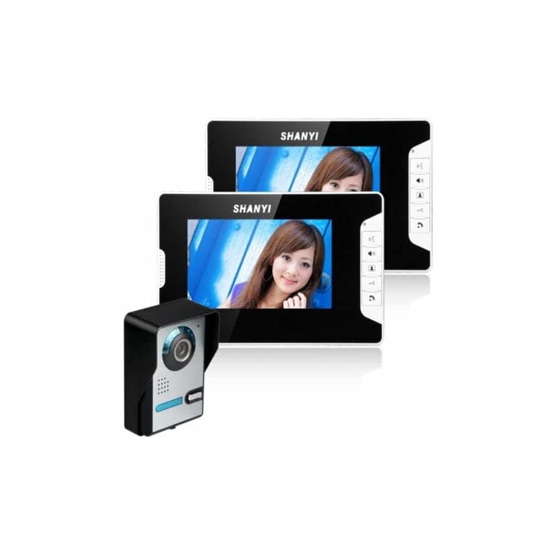 Interphone vidéo de porte 7' 2 pièces avec écran, sonnette de porte, caméra, câble, sonnette, moniteur lcd, interphone de porte, caméra extérieure,