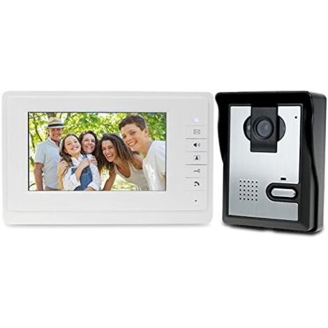 Interphone vidéo domestique avec sonnette filaire de 18 cm, vision nocturne infrarouge, système de verrouillage de porte étanche IP54 à 25 tonalités