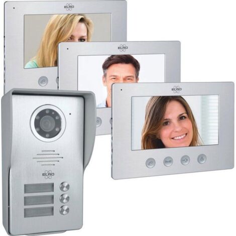 Interphone vidéo - ELRO - DV4000-3 - Caméra Full HD 1080P - Vision nocturne - 3 écrans 7 pouces