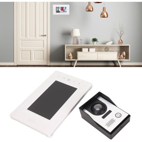 Interphone Vidéo Porte 7 Pouces HD Vision Noire Sans Contact Système Intercom Domotique Wired EU Plug ABS