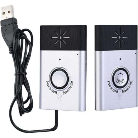 Interphone Vidéo Sans Fil Sonnette Connectée Moniteur Audio Bidirectionnel 1 Unité Extérieure Intérieure Porte Intelligente Argent