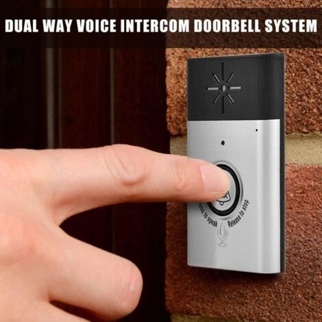 Interphone visiophone Sonnette de porte Interphone mini sonnette vocale interphone portatif sécurité maison 2,4 GHz sans fil à