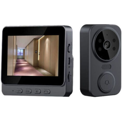 Interphone visuel sans fil 2,4 G avec écran IPS de 4,3 pouces, sonnette intelligente de surveillance vidéo haute définition sans fil, interphone bidirectionnel pour villa, maison, bureau, appartement