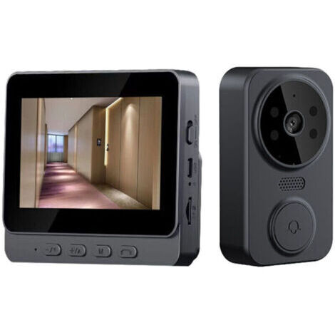 Interphone visuel sans fil 2,4 G avec écran IPS de 4,3 pouces, sonnette intelligente de surveillance vidéo haute définition sans fil, interphone bidirectionnel pour villa, maison, bureau, appartement,