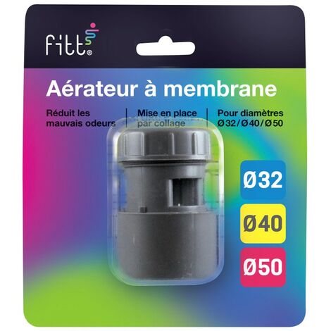 Interplast – Aérateur à membrane PVC évacuation Ø32/40/50 – Collage avec colle PVC – Empêche désamorçage siphons – Compatible réseaux PVC