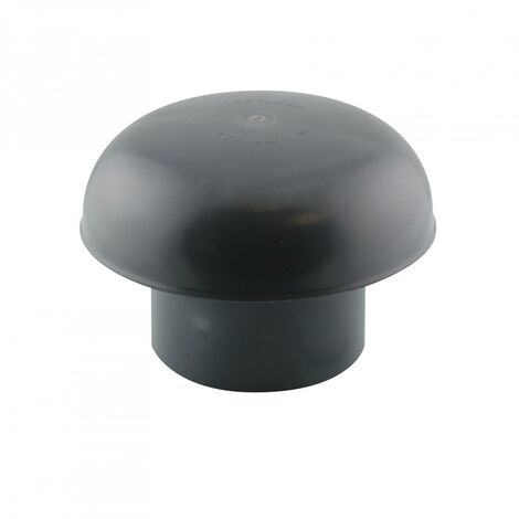 Interplast – Chapeau de ventilation Ø 100 mm – PVC gris ardoise – Moustiquaire intégrée pour ventilation mécanique contrôlée – Compatible tous types de couvertures