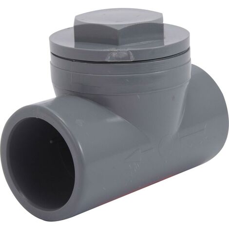 Interplast – Clapet anti-retour Ø 40 mm – PVC pour canalisations horizontales – Bouchon fileté de visite – Joint torique d'étanchéité