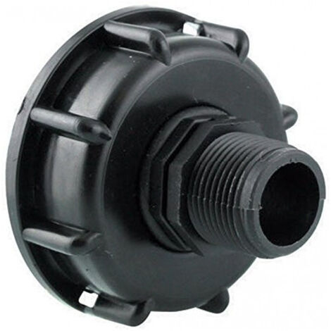Interplast – Raccord S60x6 taraudé 3/4 (20/27) pour cuve IBC 1000 litres – Mamelon PEHD noir – Étanchéité optimale avec joint EPDM