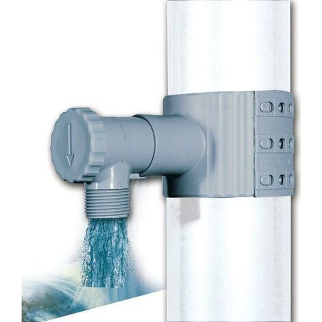 Interplast – Récupérateur d'eau de pluie gris – Kit avec scie cloche – Compatible descentes 75-100 mm – Robinet 1' (26/34) – Installation rapide