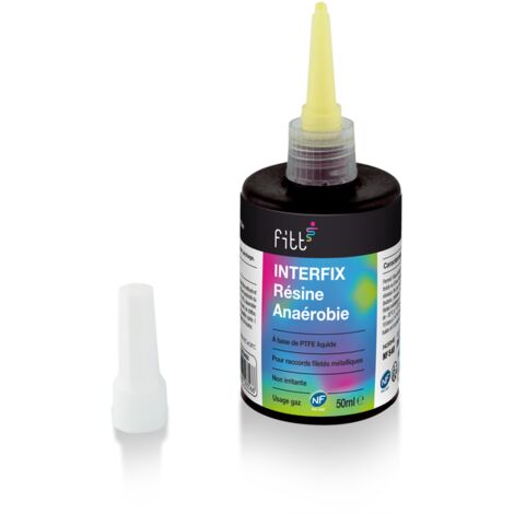 Interplast – Résine d'étanchéité anaérobie 50ml – Pour raccords filetés métalliques – Résiste à 10 bars et à +110°C – Étanchéité réseaux d'eau et gaz