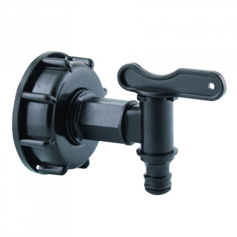 Interplast – Raccord S60x6 avec robinet PVC pour cuve IBC 1000L – Filetage 3/4 – Installation facile avec joints EPDM – Raccord rapide étanche