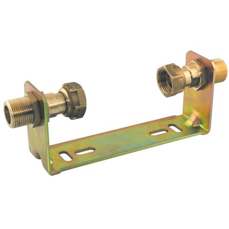 Interplast – Support métallique pour compteur d'eau ¾ – Kit support F/F 20/27 (¾) – Anticorrosion – Installation murale facile avec accessoires