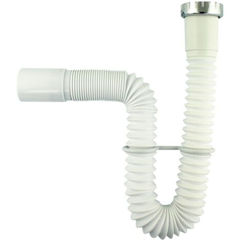 Interplast – Tuyau flexible d'évacuation 40 mm – Longueur ajustable 300-800 mm – Filetage femelle 1' 1/2 – Matériau PPL copolymère – Multi-orientable
