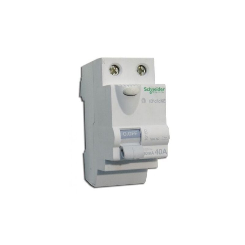 Interrupteur différentiel 40A 2P 30mA Type ac embrochable sur répartiteur idclic xe (non peignable) schneider 16160