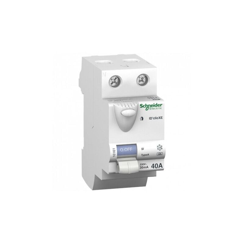 Interrupteur différentiel 40A 2P 30mA Type A SI embrochable (sur rail distri'click) IDCLIC XE SCHNEIDER 16161