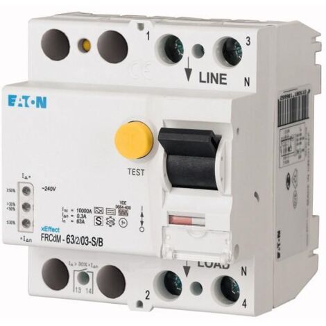 Interrup. diff. électronique FRCDM 63 A 2p 300 mA type S/B 000302637 EATON FRCdM-63/2/03-S/B