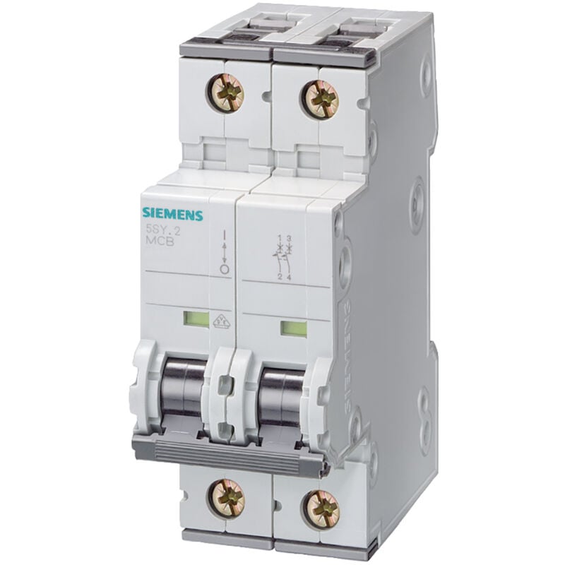 Disjoncteur Siemens 5SY6 2P, 6A, pouvoir de coupure 6 kA, montage rail din ( Prix pour 1 )