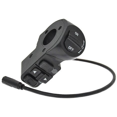 Interrupteur 3 en 1 pour vélo électrique et scooter : phare, clignotants, klaxon, bouton de commande, verrouillage automatique, noir