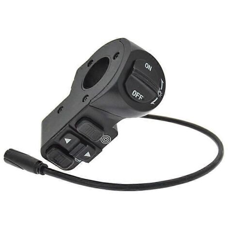 Interrupteur 3 en 1 pour vélo électrique/scooter, clignotants et klaxon (noir)