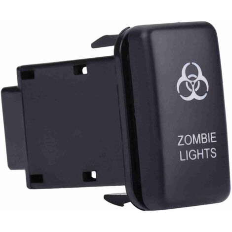 Interrupteur à Bascule 12V 0.5A Bleu Double Interrupteur avec Ligne 200mm Commutateur à LED Bouton-poussoir de Voiture(ZOMBIE LIGHTS).