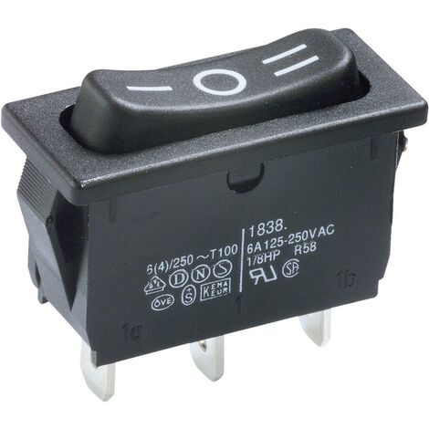 Interrupteur à bascule 250 V/AC 6 A – Type On/Off/On – Indice de protection IP40 – Longue durée de vie – Marquardt
