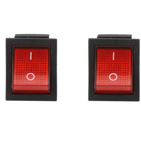 Interrupteur à bascule 4 broches 16A 250V avec voyant rouge - Lot de 5 pièces