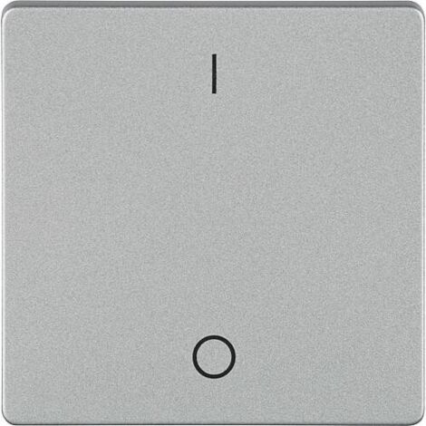Interrupteur a bascule avec symbole I/0 Aluminium metallique/55 mm x 55 mm Type de protection IP20 / 1pc