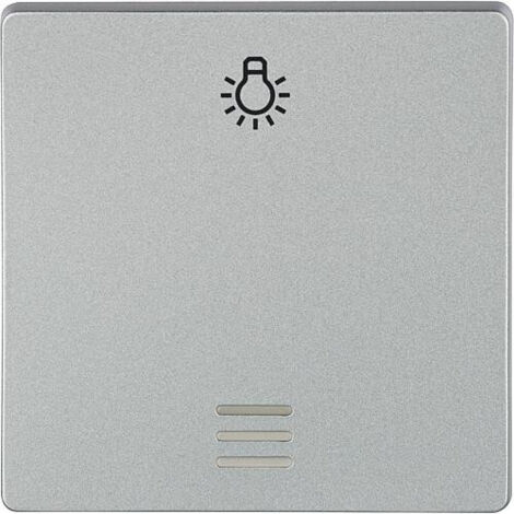 Interrupteur a bascule avec symbole lumiere et fenetre aluminium metallique 55x55 mm type de protection IP20 1pc