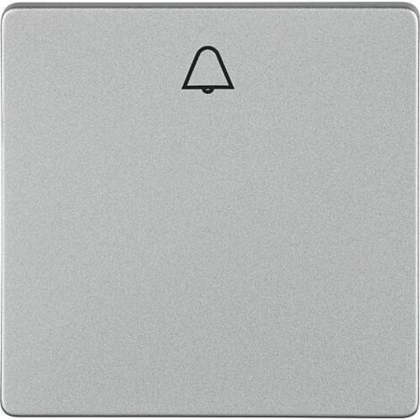 Interrupteur a bascule avec symbole Sonnette, aluminium metallique/ 55x55mm, type de protectionIP20/1pc