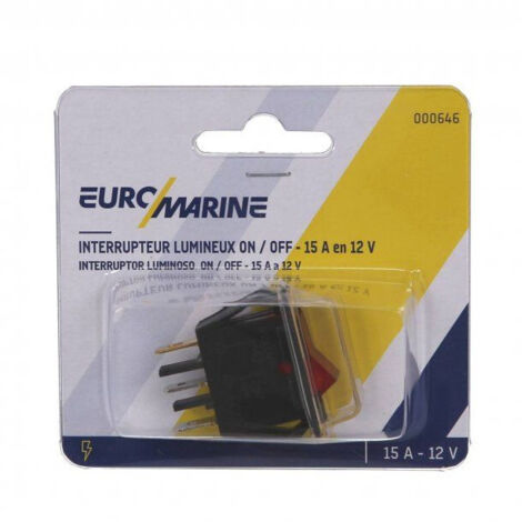 INTERRUPTEUR À BASCULE ÉTANCHE - 15 ah 12 v on-off - lumineux rouge