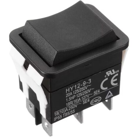 Interrupteur à bascule HY12-9-3  Interrupteur à bascule à arc 6 broches 125/250 V 18/20 A, qualité industrielle, composants électriques KODU