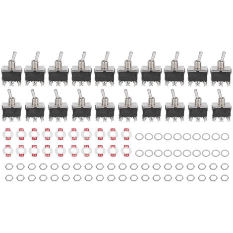 Interrupteur à bascule LED 20 pièces - BEM‑1321, 6 pieds, 2 positions, On‑On, 15A 250VAC