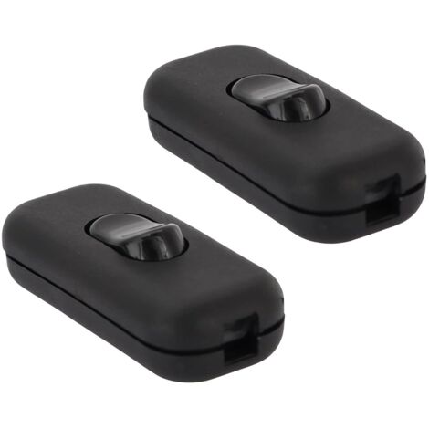 Interrupteur à Bascule - Lot de 2 - Plastique PC - Bipolaire 6A 250V - Pour Lampe et Petit Appareil - Noir 60x26x15mm
