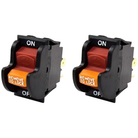 Interrupteur à bascule marche/arrêt SW7A 489105-00 pour scie circulaire Delta 11-900, 31-120, perceuse à colonne 34-670 et Ryobi 46023 760271017 (x2)
