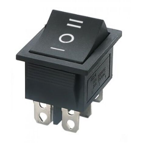 Interrupteur à bascule, ON-OFF-ON, 6 bornes, 16A 250VAC, Noir, Lot de 2