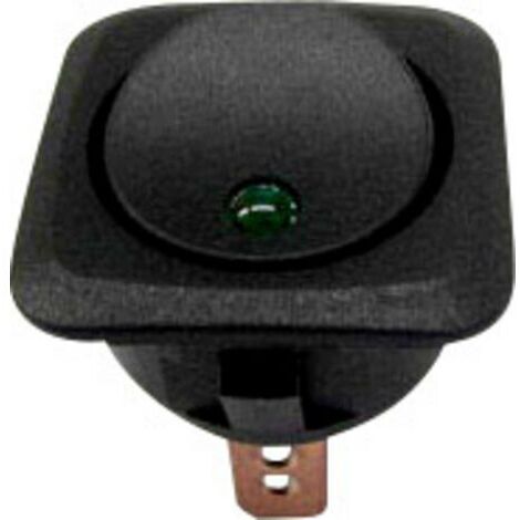 Interrupteur à bascule pour l'automobile TRU COMPONENTS TC-R13-203L-SQ GREEN 1587625 12 V/DC 25 A 1 x Off/On à accrochage 1 pc(s) S648531