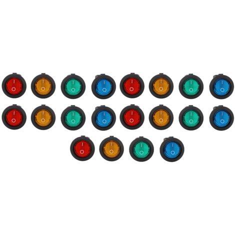 Interrupteur à bascule rond LED 20mm 3 broches, lot de 20 pour éclairage auto 12V ON/OFF